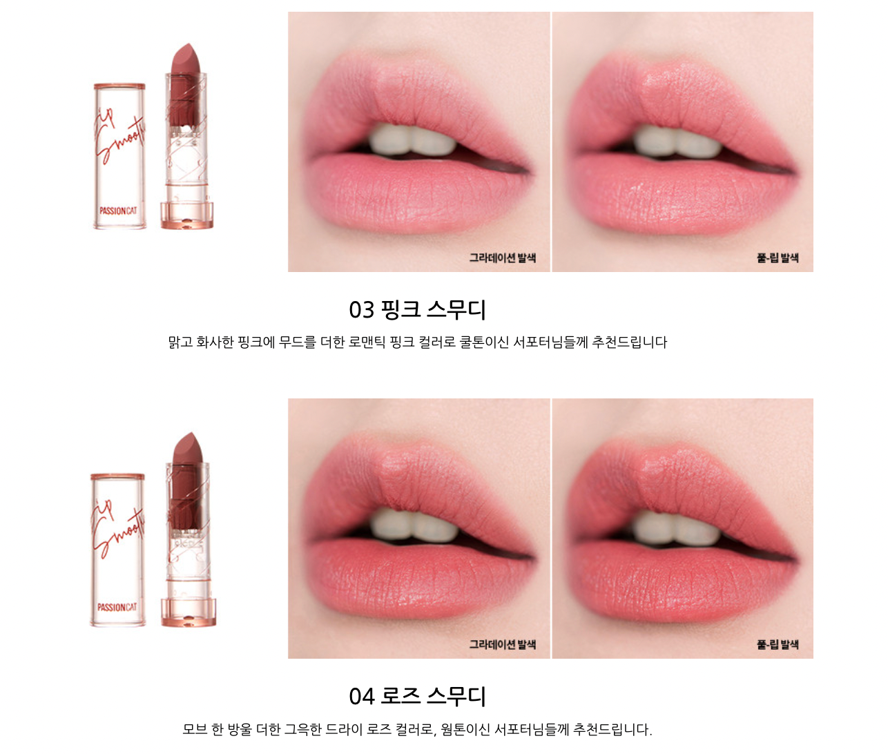 PASSIONCAT Vegan Lipstick Lip Smoothy Matte 패션캣 립스무디 립스틱