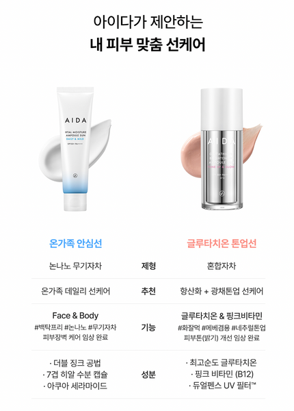 [30%OFF] Aida Hyal Moisture Ampoule Sun 아이다 히알 모이스처 앰플 선 SPF50+ PA++++