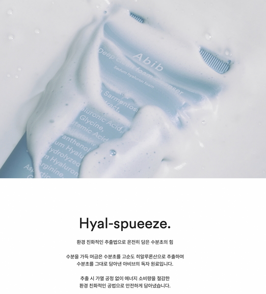 Abib Deep Clean Foam Cleanser Sedum Hyaluron Foam 아비브 수분초 딥클린 히알루론 폼클렌저