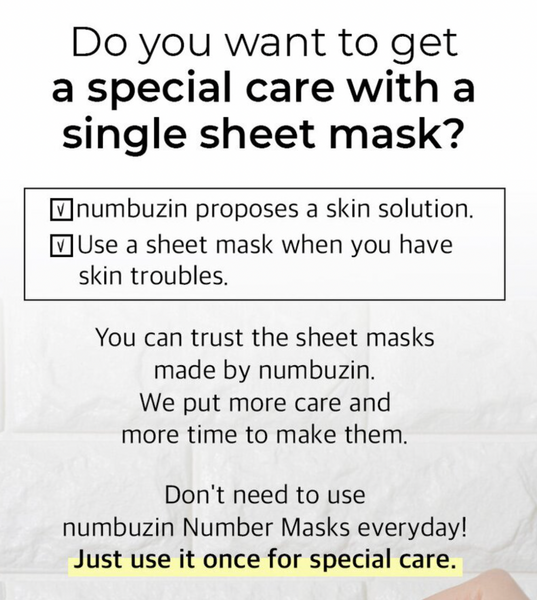 numbuzin No. 4 Icy Soothing Sheet Mask 넘버즈인 4번 수딩 마스크팩