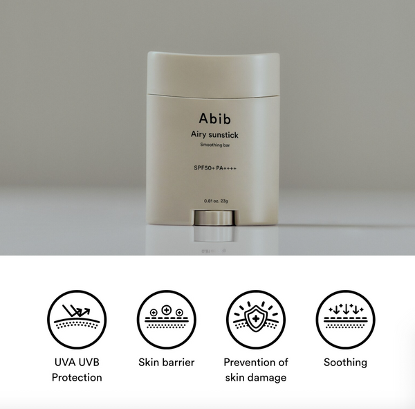 Abib Airy Sunstick Smoothing Bar SPF50 아비브 에어리 선스틱 스무딩 바