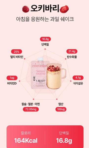 스키니루틴 단백질쉐이크 오키바리 Skinny Routine Shake