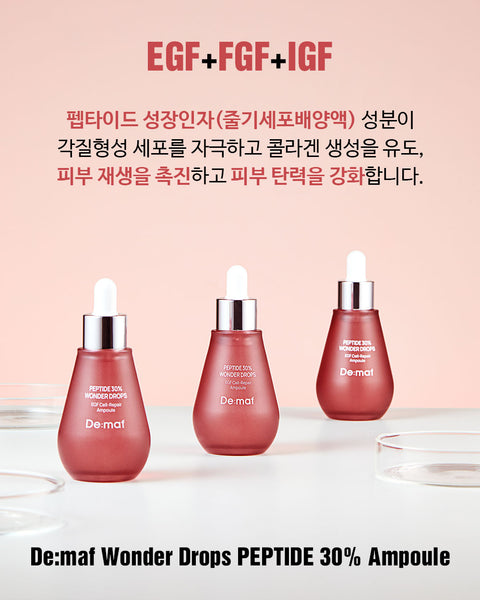 De:maf Wonder Drops  EGF Peptide Ampoule 디마프 원더드롭스 EGF 펩타이드 앰플